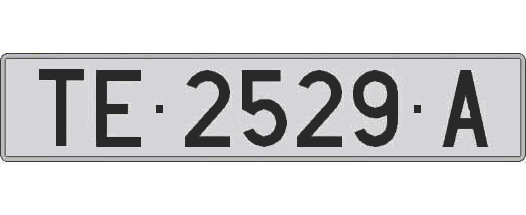 TE2529A matricula larga