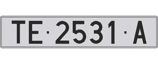 TE2531A matricula larga
