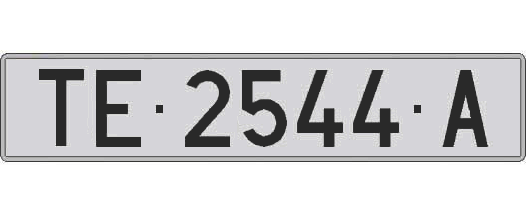 TE2544A matricula larga