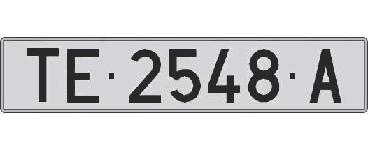 TE2548A matricula larga