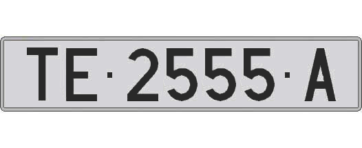 TE2555A matricula larga