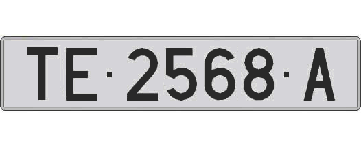 TE2568A matricula larga