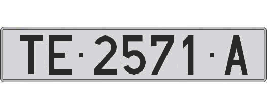 TE2571A matricula larga