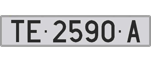 TE2590A matricula larga