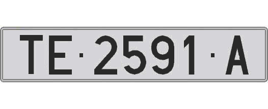 TE2591A matricula larga