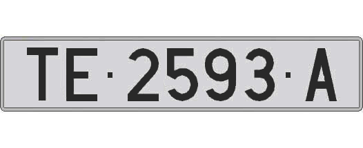 TE2593A matricula larga