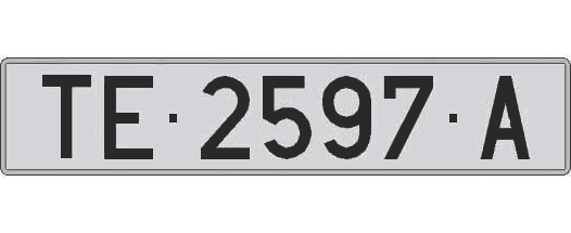 TE2597A matricula larga