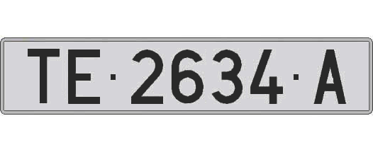 TE2634A matricula larga