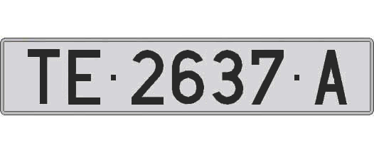 TE2637A matricula larga