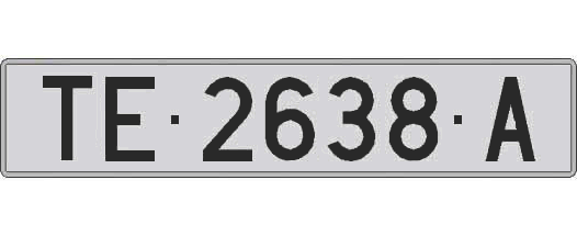 TE2638A matricula larga