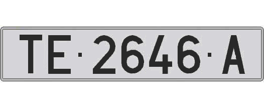 TE2646A matricula larga
