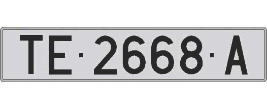 TE2668A matricula larga