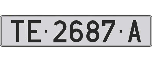 TE2687A matricula larga