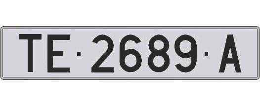 TE2689A matricula larga