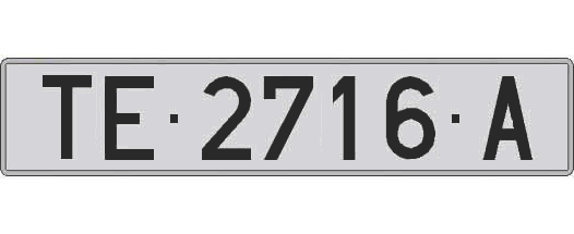 TE2716A matricula larga