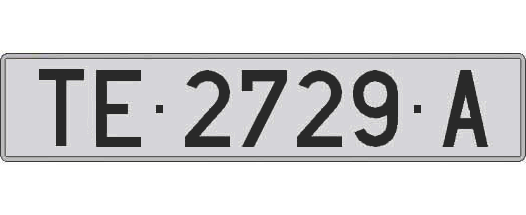 TE2729A matricula larga