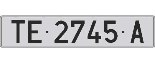 TE2745A matricula larga