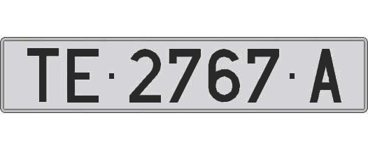 TE2767A matricula larga
