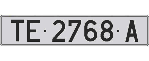 TE2768A matricula larga