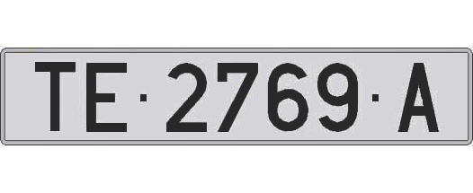TE2769A matricula larga