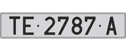 TE2787A matricula larga