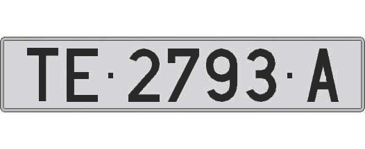 TE2793A matricula larga