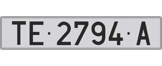 TE2794A matricula larga
