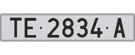 TE2834A matricula larga