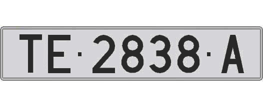 TE2838A matricula larga