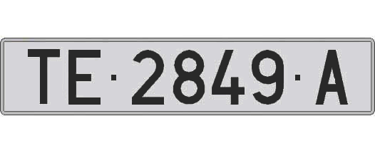 TE2849A matricula larga