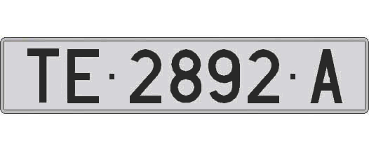 TE2892A matricula larga