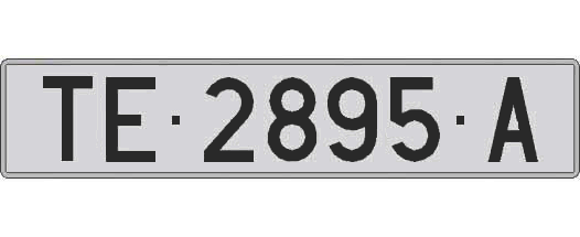 TE2895A matricula larga