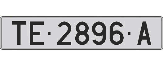 TE2896A matricula larga