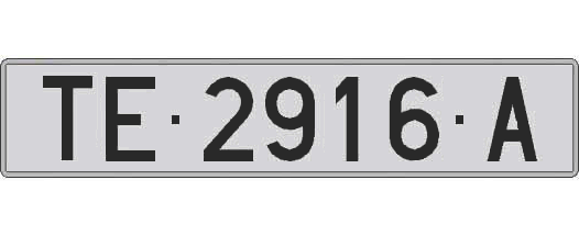 TE2916A matricula larga