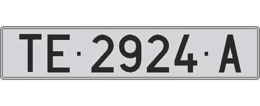 TE2924A matricula larga