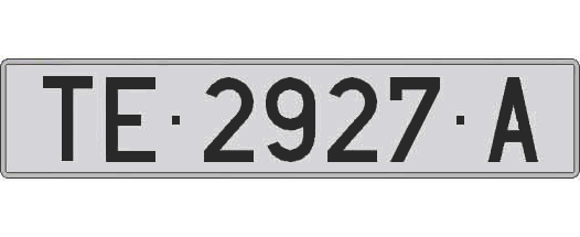 TE2927A matricula larga