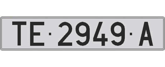TE2949A matricula larga