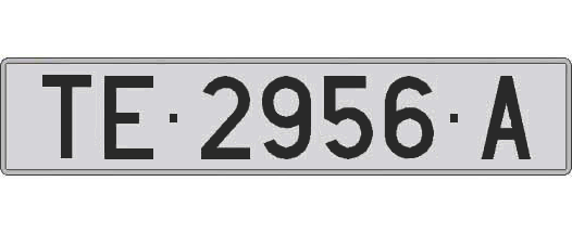 TE2956A matricula larga