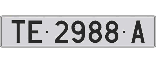 TE2988A matricula larga