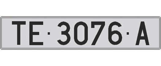 TE3076A matricula larga