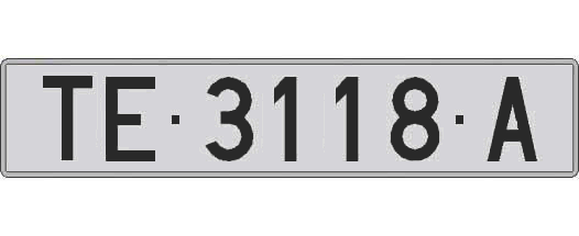 TE3118A matricula larga