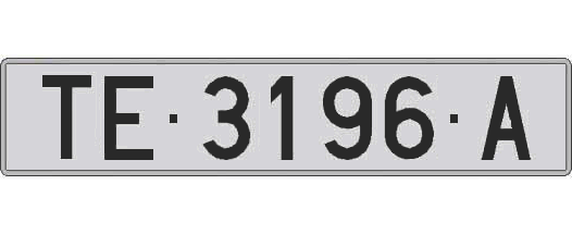 TE3196A matricula larga