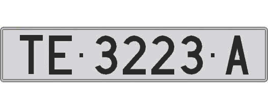 TE3223A matricula larga