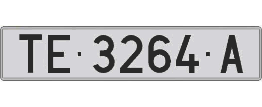 TE3264A matricula larga