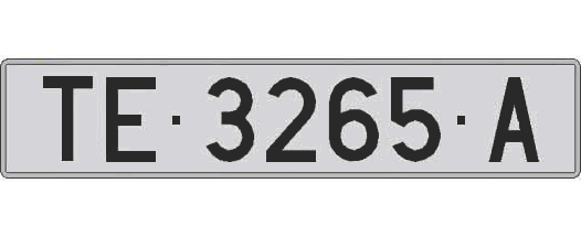 TE3265A matricula larga