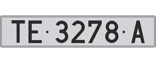 TE3278A matricula larga