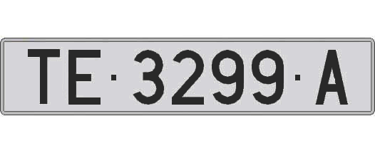 TE3299A matricula larga