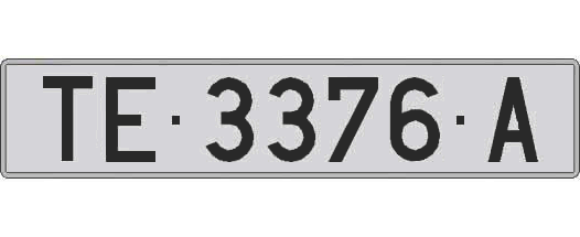 TE3376A matricula larga