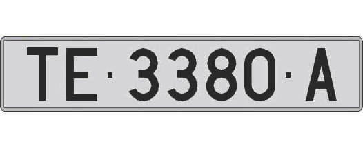 TE3380A matricula larga