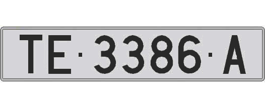 TE3386A matricula larga